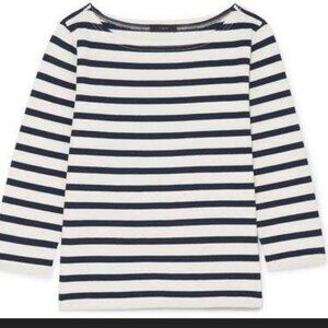 JCREW Striped Boatneck Jersey, Navy and White, Size XL - LIKE NEW!